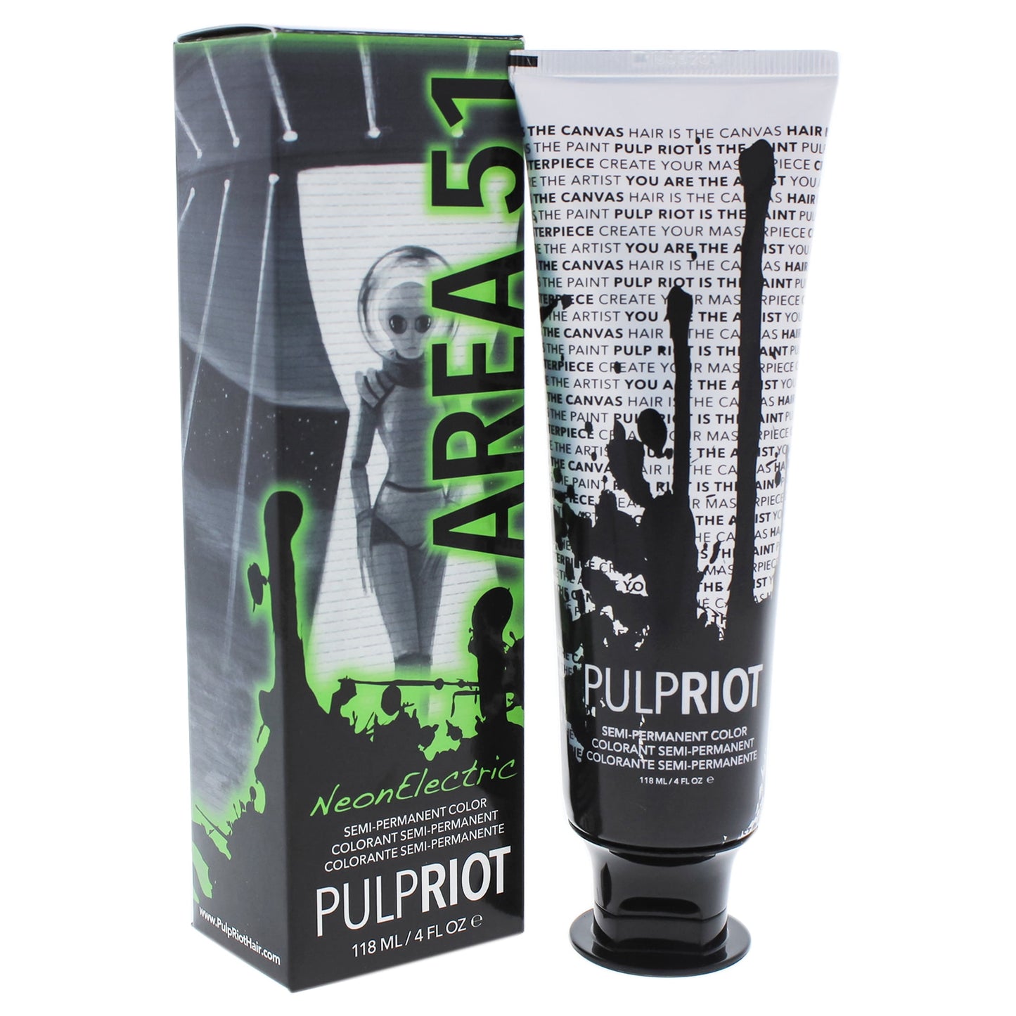 Pulp Riot Semi-Permanent Color Neon Electric Area 51 - Neon Green - 4 oz Hair Color