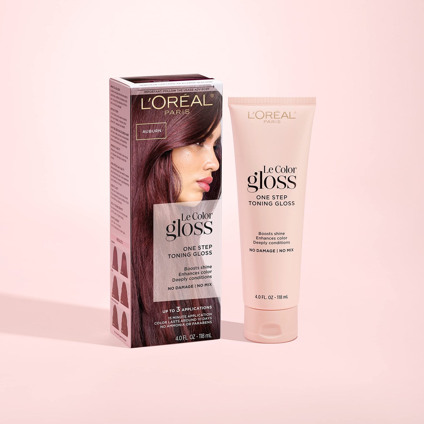 L'Oreal LE COLOR GLOSS One Step Toning Gloss, Auburn. 3 applications