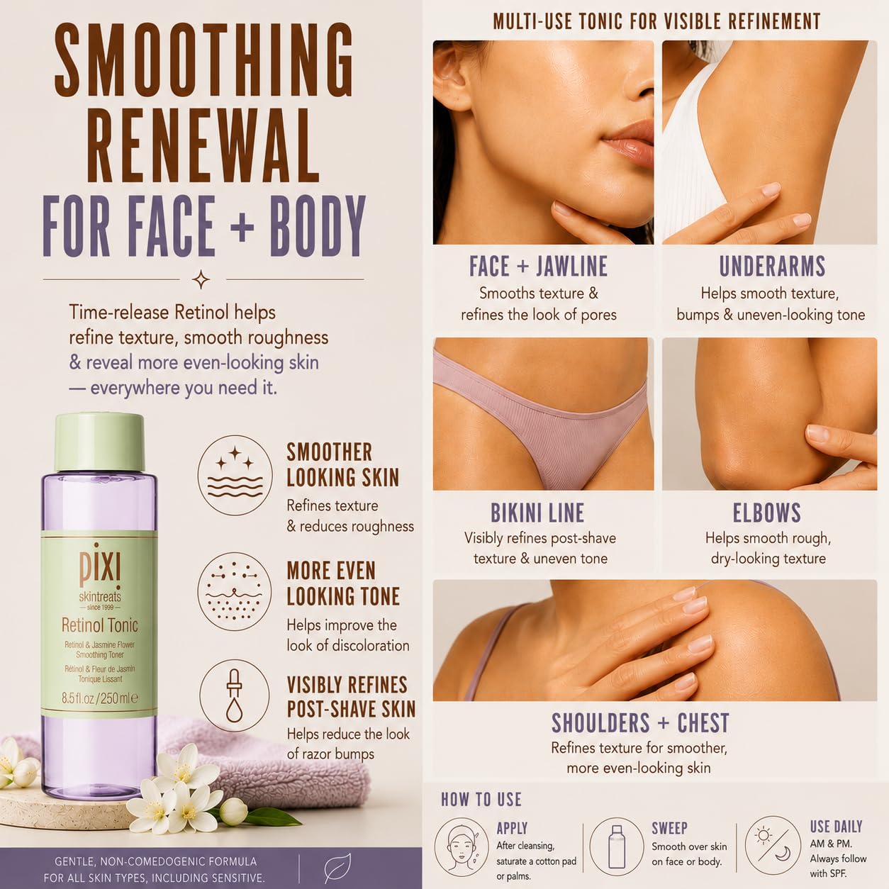 Pixi Beauty, Skintreats, Retinol Tonic, Advanced Youth Preserving Toner, 8.5 fl oz (250 ml)