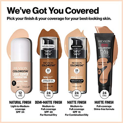 Revlon COLORSTAY Light Cover Foundation, 330 Natural Tan  1 fl oz