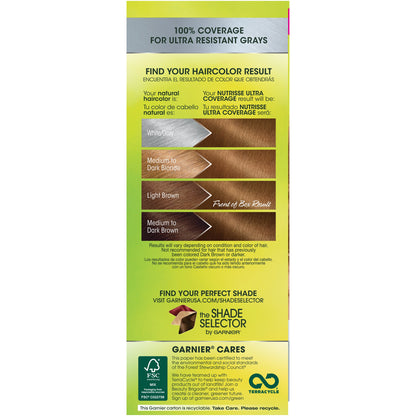 Garnier Nutrisse Ultra Coverage Nourishing Hair Color Creme, Deep Light Golden Brown (Toffee Nut) 630, 1 kit