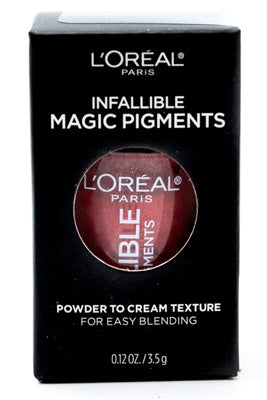 L'Oreal Infallible Magic Pigments, Powder to Cream Texture for Easy Blending, 466 Red Tape for Lips .12oz