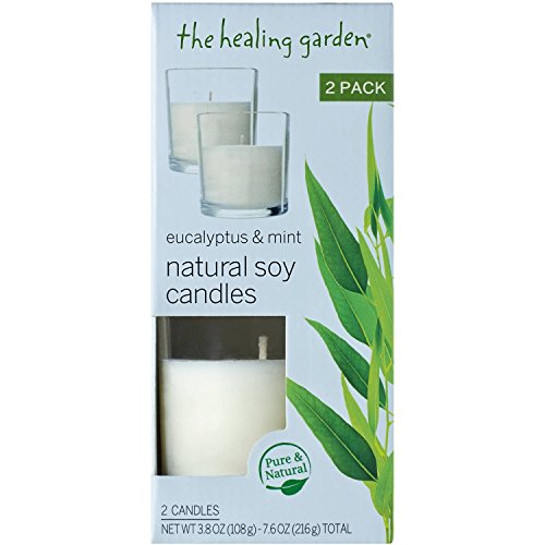 The Healing Garden Eucalyptus & Mint Natural Soy Candles, 3.8 oz, 2 count