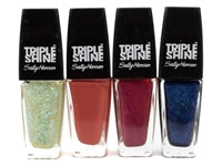 Sally Hansen Triple Shine set of 4: 340 Scale Up, 240 Play Koi, 220 Flame On, 380 Wavy Blue (each .33 fl oz)