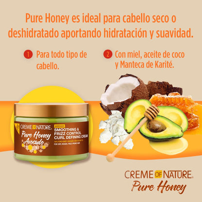 Creme of Nature Pure Honey Hair Food Honey + Avocado Curl Defining Cream 11.5 oz.