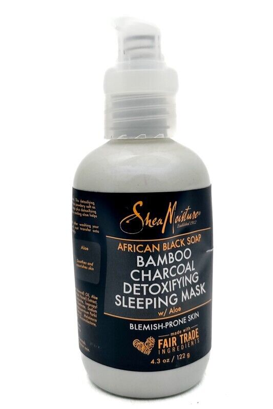 Shea Moisture AFRICAN BLACK SOAP Bamboo Charcoal Detoxifying Sleeping Mask 4.3oz