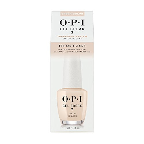 OPI  Gel Break Treatment System 2 Sheer Color, Too Tan-Tilizing Ideal for M