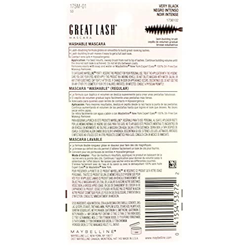 Maybelline Great Lash Mascara 101 Very Black .43 Fl Oz.