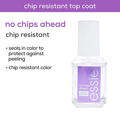 essie no chips ahead top coat, anti-chip + wear nail polish, 0.46 fl. oz. (Packaging May Vary)
