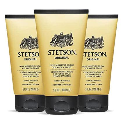 STETSON Personal Care Deep Clean Face & Beard Wash by Scent Beauty - Men's Face Wash & Clarifying Soap - 5 oz - 3 Pack