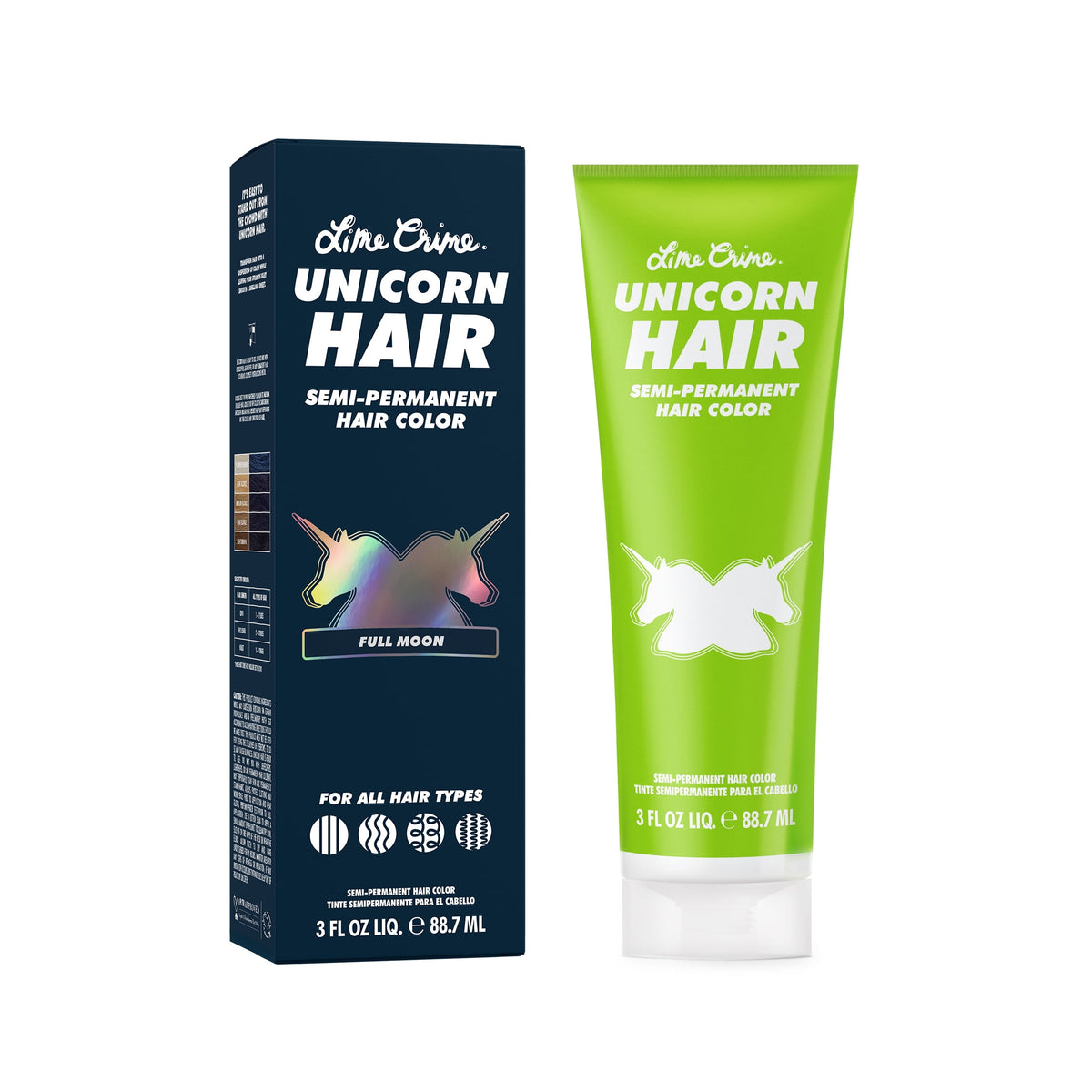 Lime Crime Unicorn Hair, Semi-Permanent Hair Color, Vegan, Full Coverage, Full Moon, Unisex, 3.0 fl oz