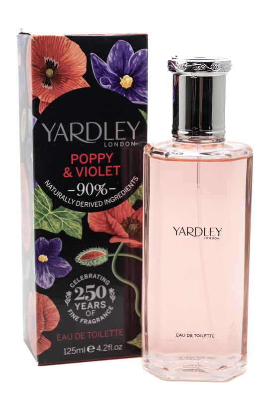 Yardley London POPPY & VIOLET Eau de Toilette, 90% Naturally Derived Ingredients  4.2fl oz