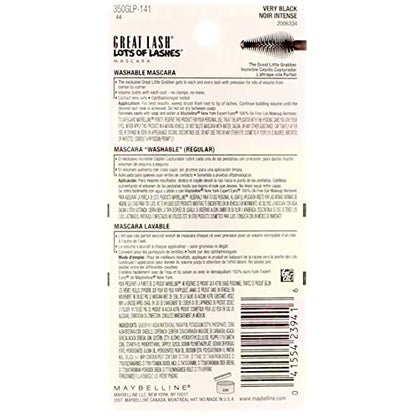 Maybelline GREAT LASH Lots of Lashes Mascara, 141 Very Black  .43 fl oz