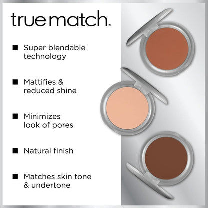 L'Oreal Paris True Match Super Blendable Oil Free Makeup Powder, Nut Brown, 0.33 oz