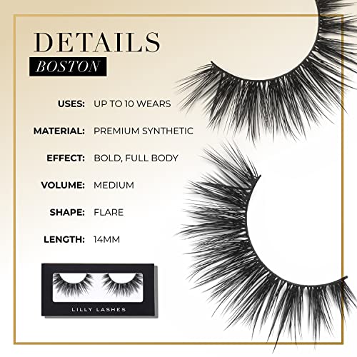 Lilly Lashes BOSTON Premium Synthetic Mink Lashes, One Pair