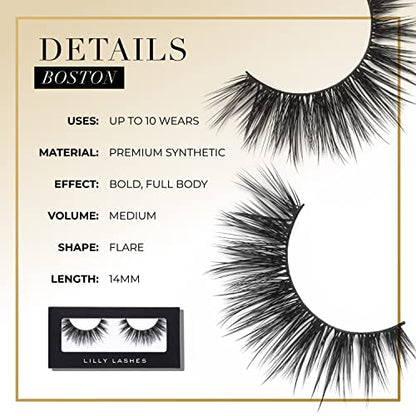 Lilly Lashes BOSTON Premium Synthetic Mink Lashes, One Pair