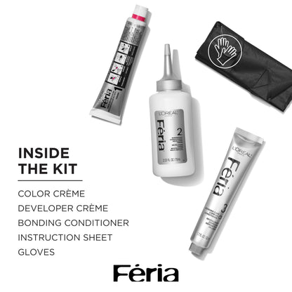 L'Oreal Paris Feria Shimmering Permanent Hair Color, P1 Sapphire Smoke (Smokey Blue), 1 Kit