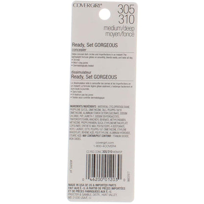 COVERGIRL Clean Matte Concealer, 310 Medium/Deep, 0.32 oz, Concealer Makeup, Concealer for Dark Circles, Full Coverage Concealer, Skin-Brightening Pigments, Lightweight
