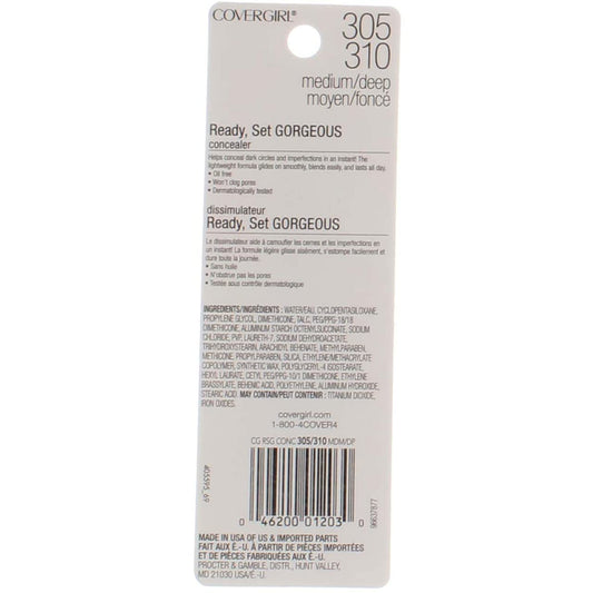 COVERGIRL Clean Matte Concealer, 310 Medium/Deep, 0.32 oz, Concealer Makeup, Concealer for Dark Circles, Full Coverage Concealer, Skin-Brightening Pigments, Lightweight