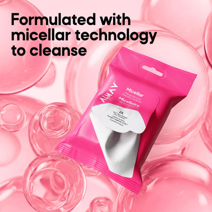Almay Micellar Makeup Remover Cleansing Towelettes, Hypoallergenic, Fragrance-Free, 25 count