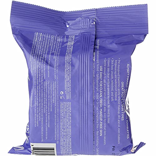Almay SO BAESIC Gentle, Oil Free Makeup Remover Cleansing Towelettes,  25 soft-wipes, 7.4x7.2"