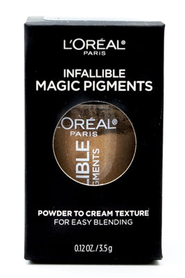 L'Oreal Infallible Magic Pigments, Powder to Cream Texture for Easy Blending, 442 Gold Digger for Eyes  .12oz