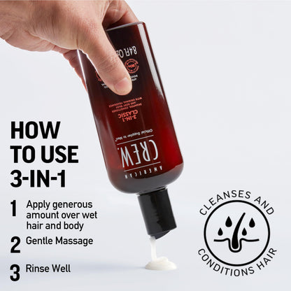 American Crew 3-in-1 Shampoo, Conditioner & Body Wash 8.4 Oz