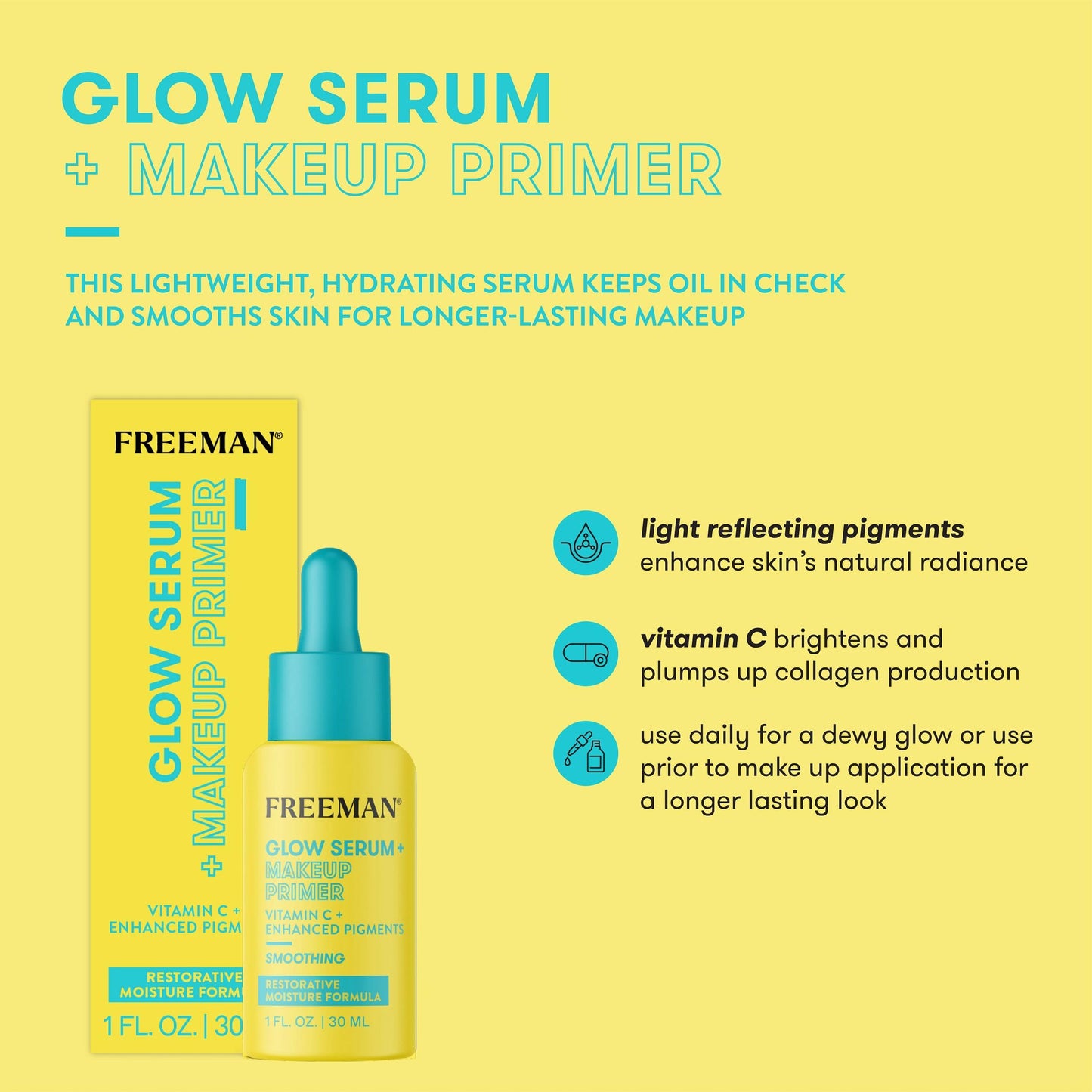 FREEMAN Glow serum Make Up Primer 1 Oz