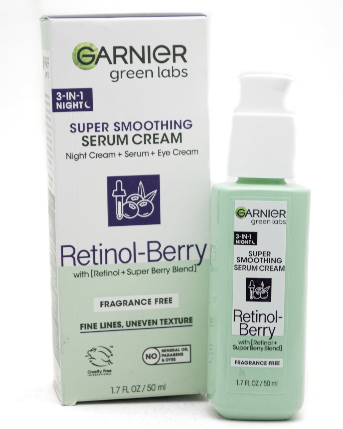 GarnierGreen Labs 3-in-1 SUPER SMOOTHING SERUM Cream, Retinol Berry  1.7 fl oz