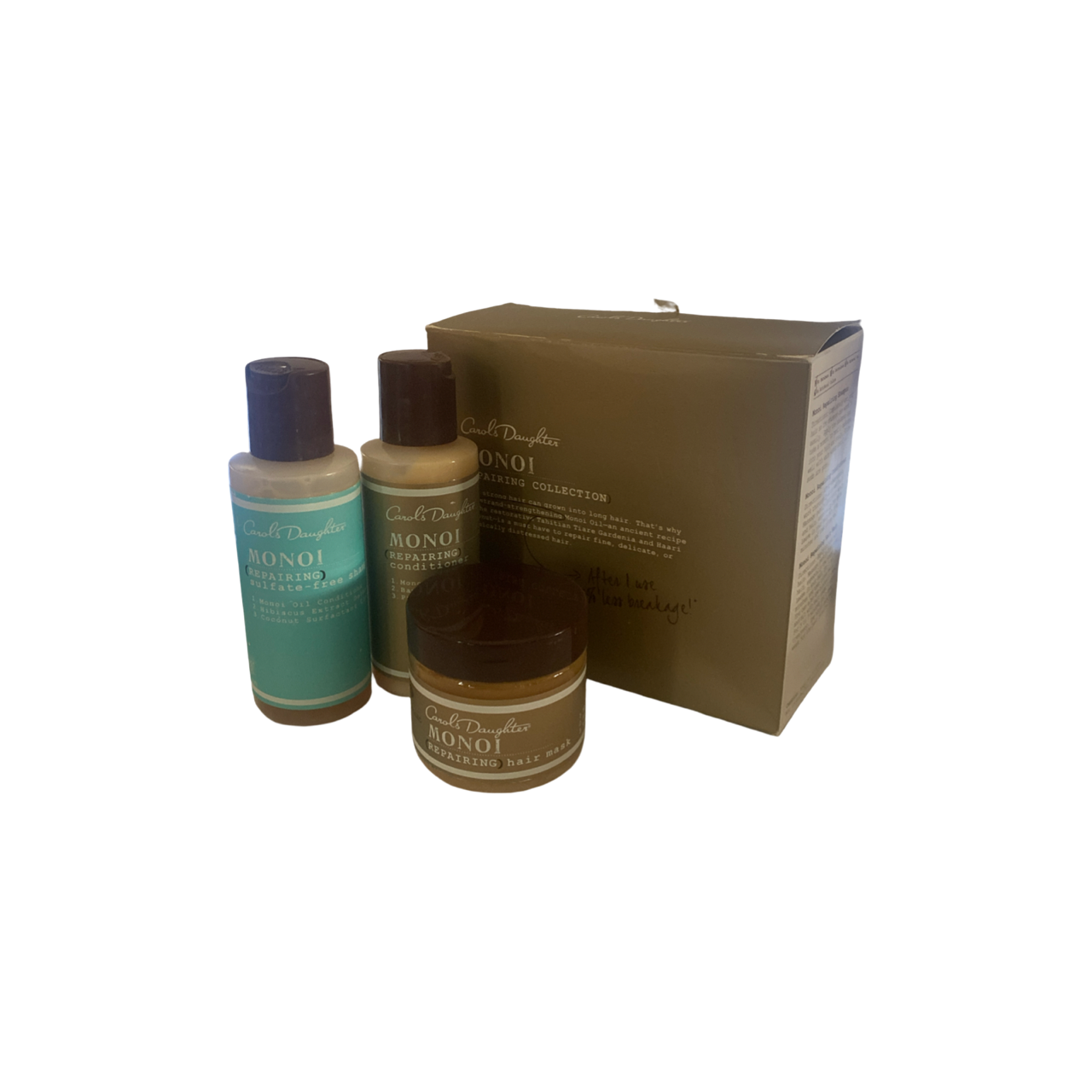 Carol's Daughter Monoi Repairing Collection: Shampoo, Conditioner, Mask