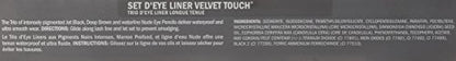 Japonesque VELVET TOUCH Eye Pencil Set: Jet Black, Deep Brown, Waterline Nude  .042oz each