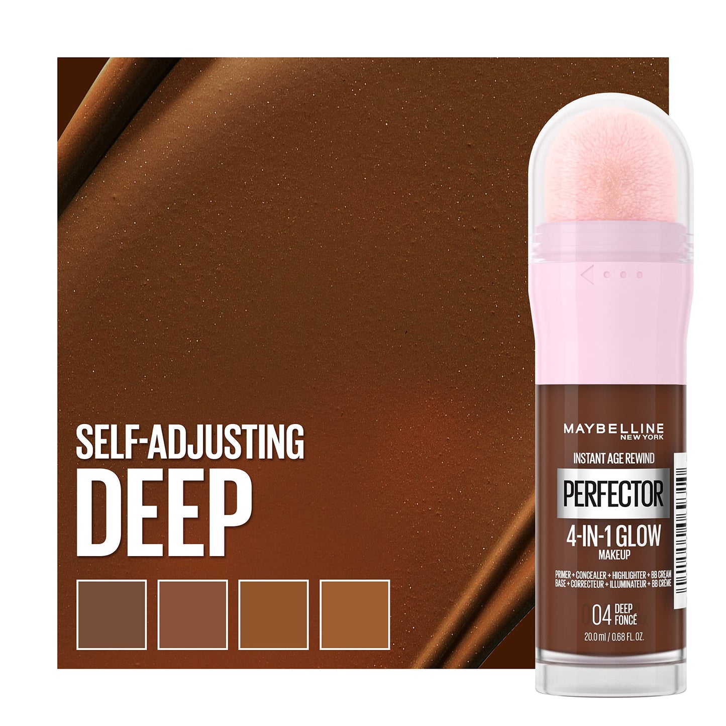 Maybelline Instant Age Rewind Instant Perfector Glow Makeup, Deep, 0.68 fl oz