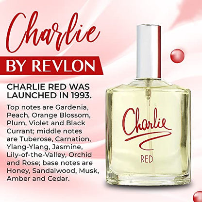 REVLON Charlie Eau De Toilette Spray for Women, Red, 3.4 Ounce