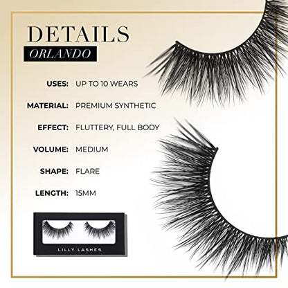 Lilly Lashes ORLANDO Premium Synthetic Mink Lashes, One Pair
