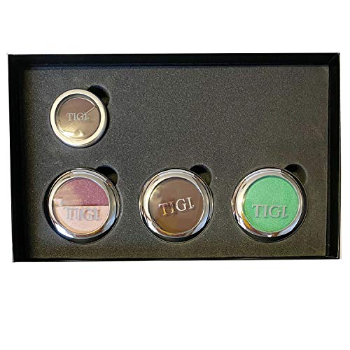 TIGI Cosmetics 4 Piece Eyeshadow Assortment: Brow Sculpting Duo .06oz, High Definition Eye Shadow .13oz,  High Density Split Eyeshadow .112oz