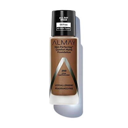 Almay Skin Perfecting COMFORT MATTE Oil Free Foundation, 170 Natural Sun Beige   1 fl oz