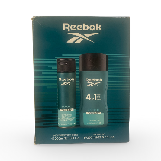 Reebok Cool Your Body Set for Him: Deodorant Body Spray 6 Oz & Shower Gel 8.5 Oz